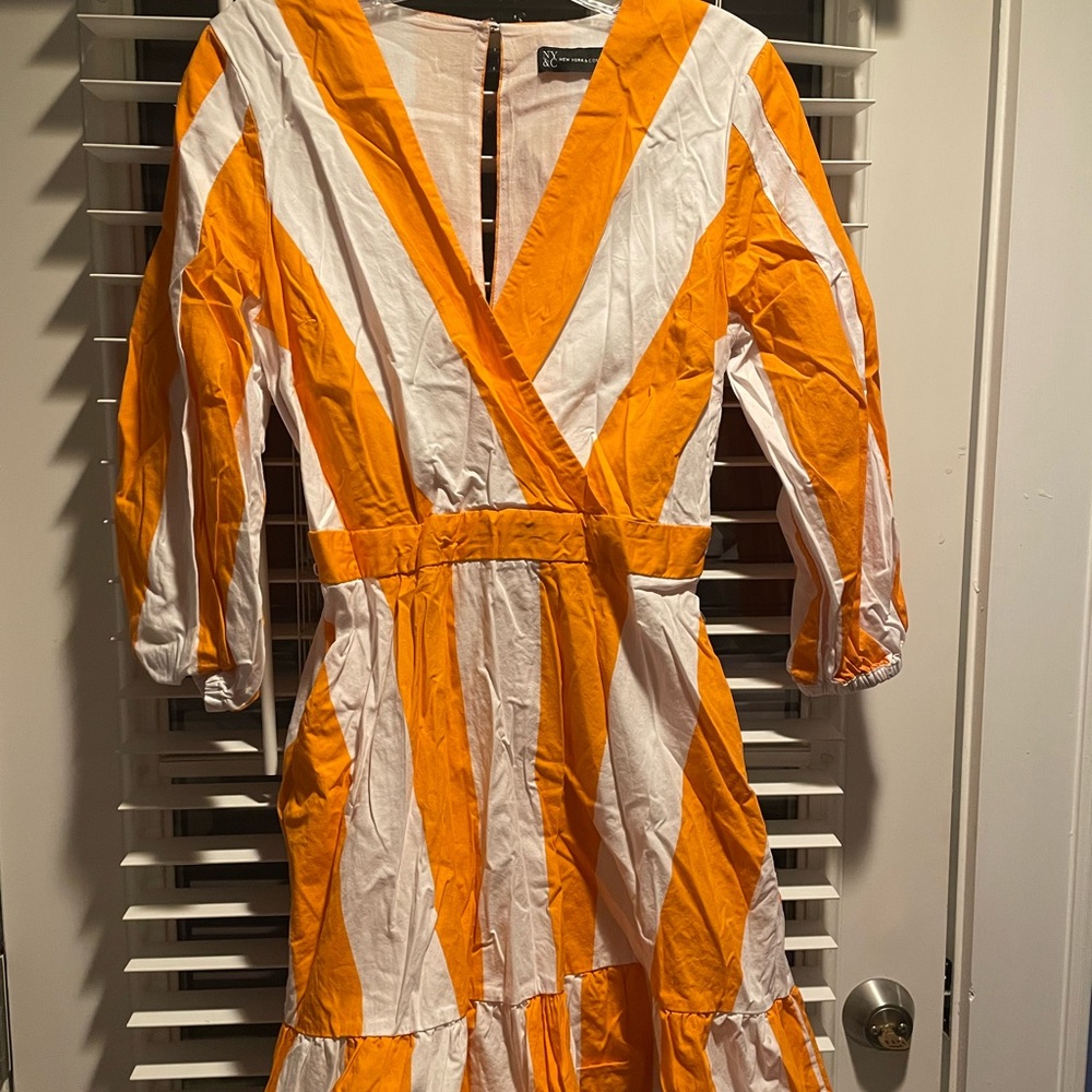 NY&CO Woman’s Orange Striped Dress